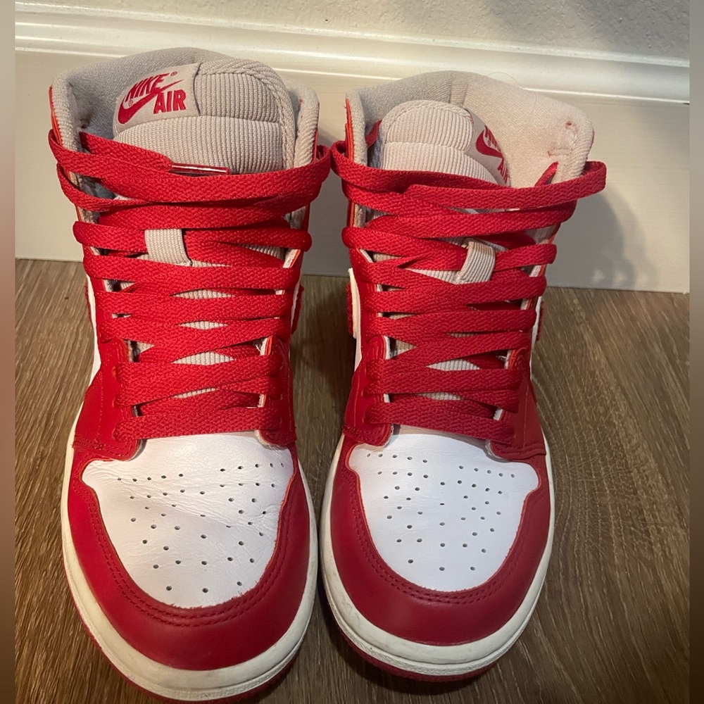 Nike Air High-Top Sneakers in Red and White